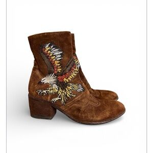 MARCO DELLI WOMEN'S EMBROIDERED EAGLE  BOOTIES Boho Western Size 6